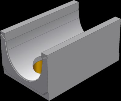 Бетонный лоток BGU-XL с водосливом № 5-0, h475, DN500, C250
